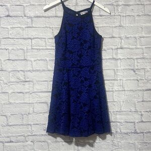 Emerald Sundae Royal Blue Lace Halter Dress